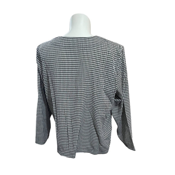 Norm Thompson‎ Womens Button Down Blazer Jacket Checked Lightweight Size XL - Picture 4 of 9